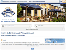 Tablet Screenshot of hotel-pommernland.m-vp.de